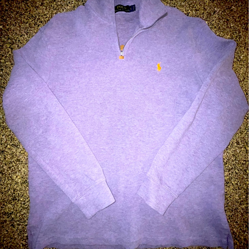 Polo Ralph Lauren Men's 1/4 Zip Purple Sweater Size L